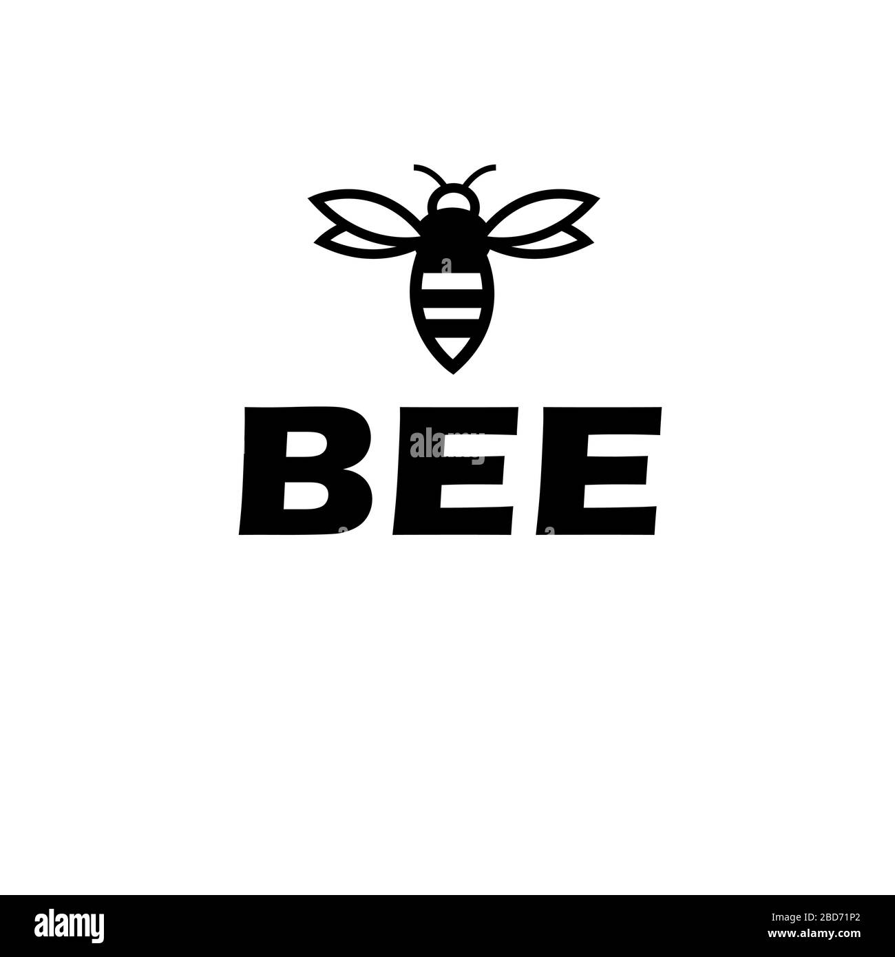 Affiche de signe vectoriel avec une abeille sur un fond blanc Illustration de Vecteur
