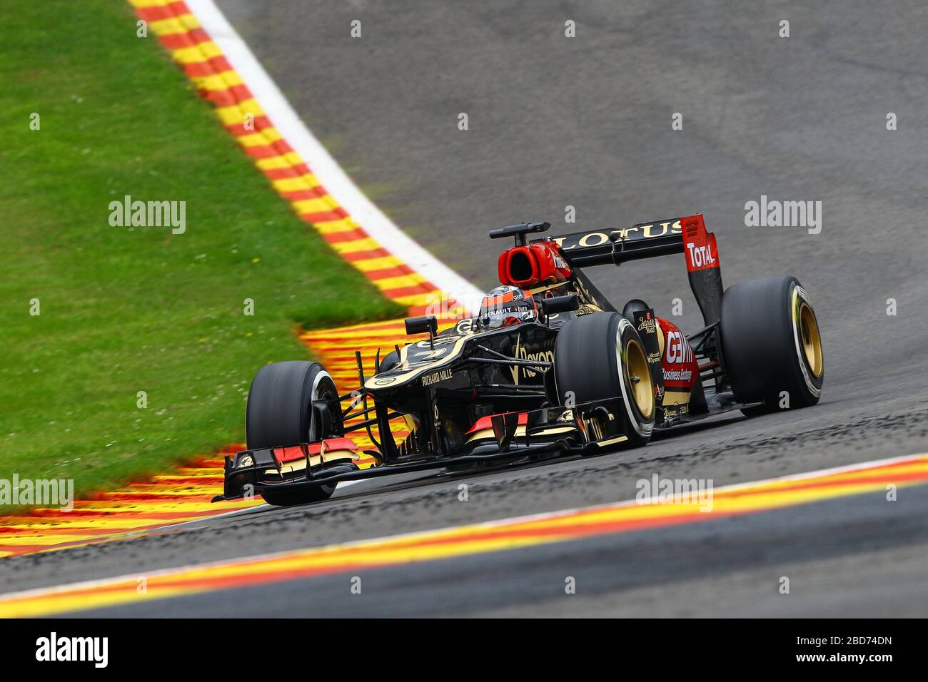 Kimi Raikkonen, Lotus E21 Renault, GP belge 2013, Spa Francorchamps Banque D'Images