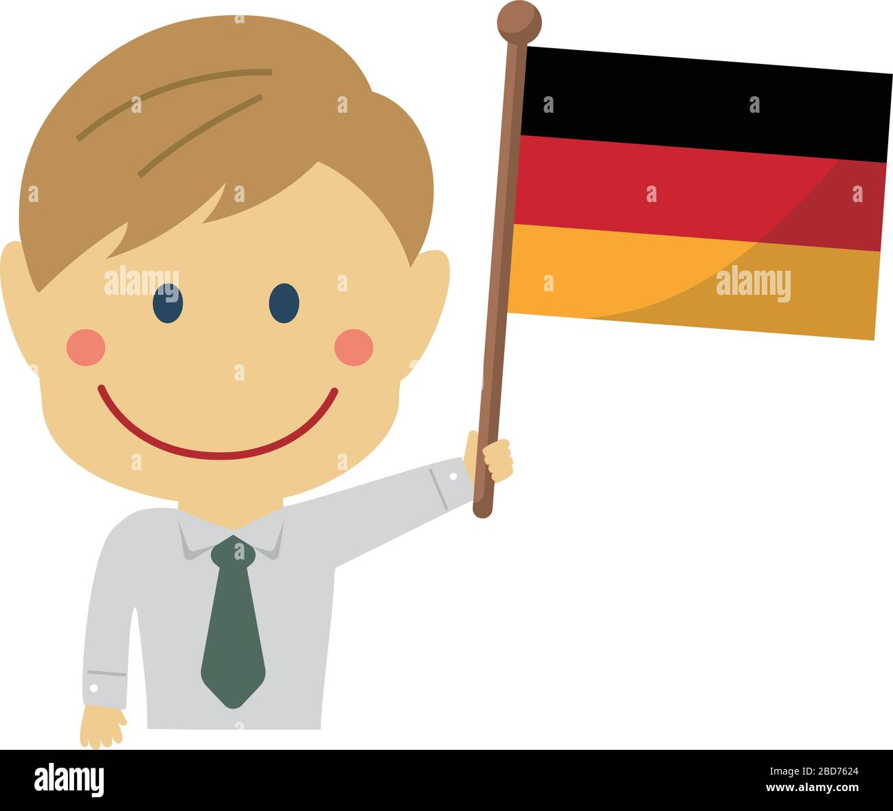 Homme d'affaires de dessin animé avec drapeaux nationaux / Allemagne . Illustration vectorielle plate. Illustration de Vecteur