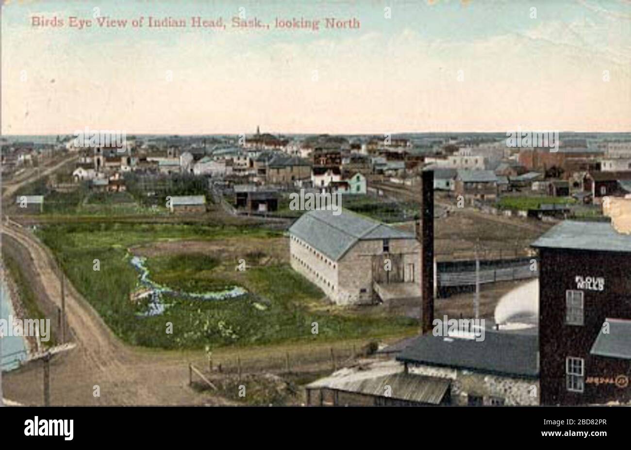 'English: Indian Head, Saskatchewan regardant vers le nord 1911; 1911; http://library2.usask.ca/postcardsquappelle/indianhead.html carte postale vues de Indian Head publié au Canada avant 1925; auteur inconnu; ' Banque D'Images