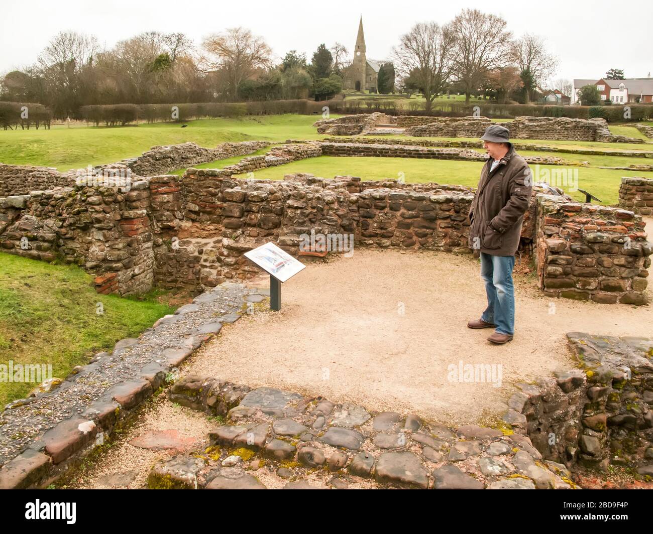 Ancienne colonie romaine à Wall, près de Lichfield, Staffordshire, UKFall Banque D'Images