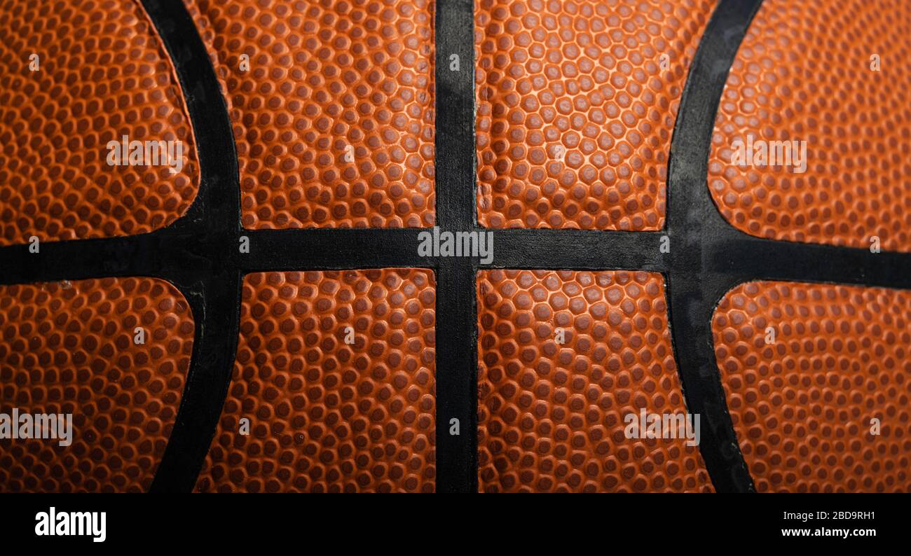 Gros plan d'un basket-ball en cuir blanc Banque D'Images