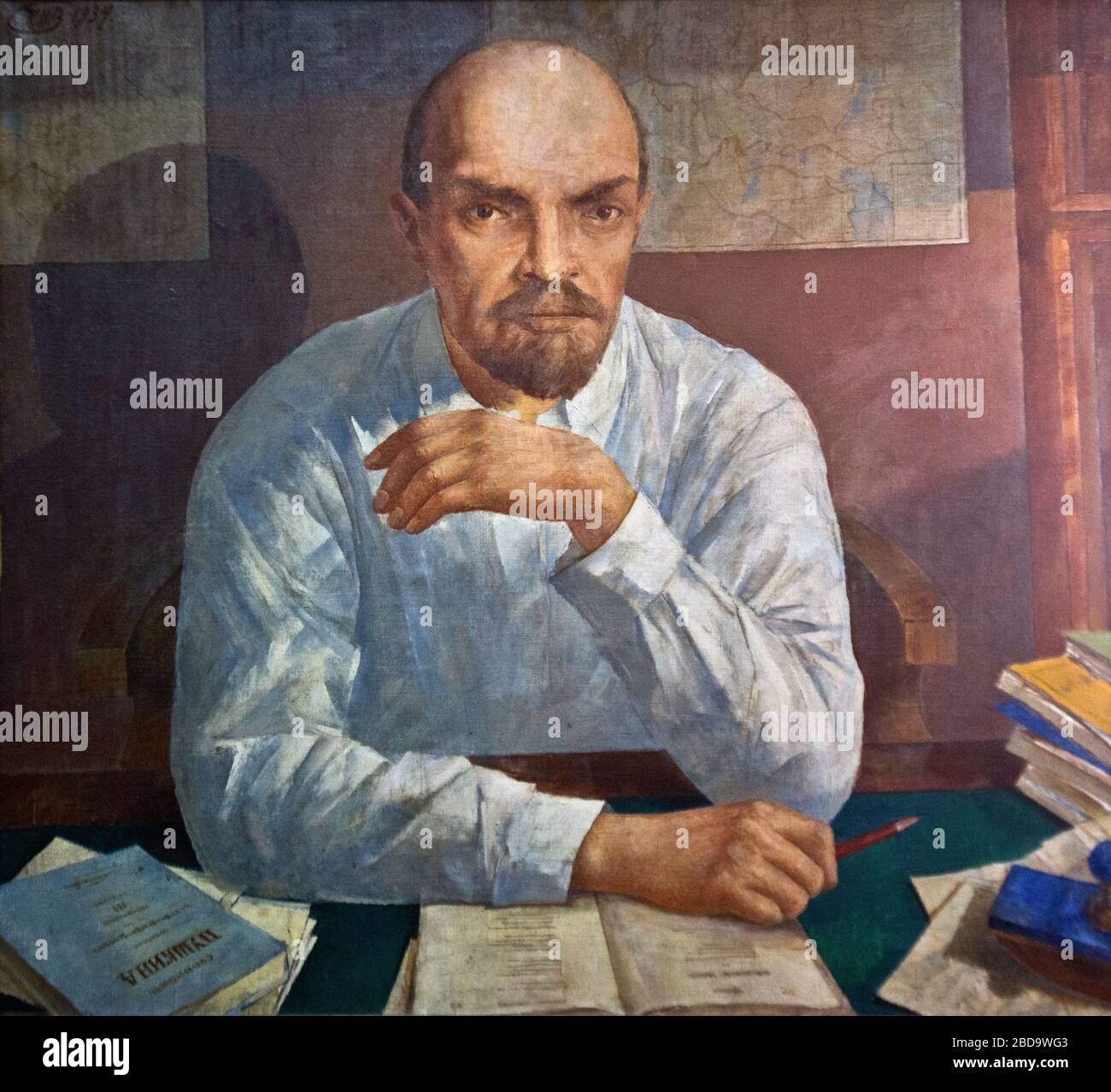 Kuzma Petrov-Vodkin - Portrait de Vladimir Illich Lenin (1934) Banque D'Images