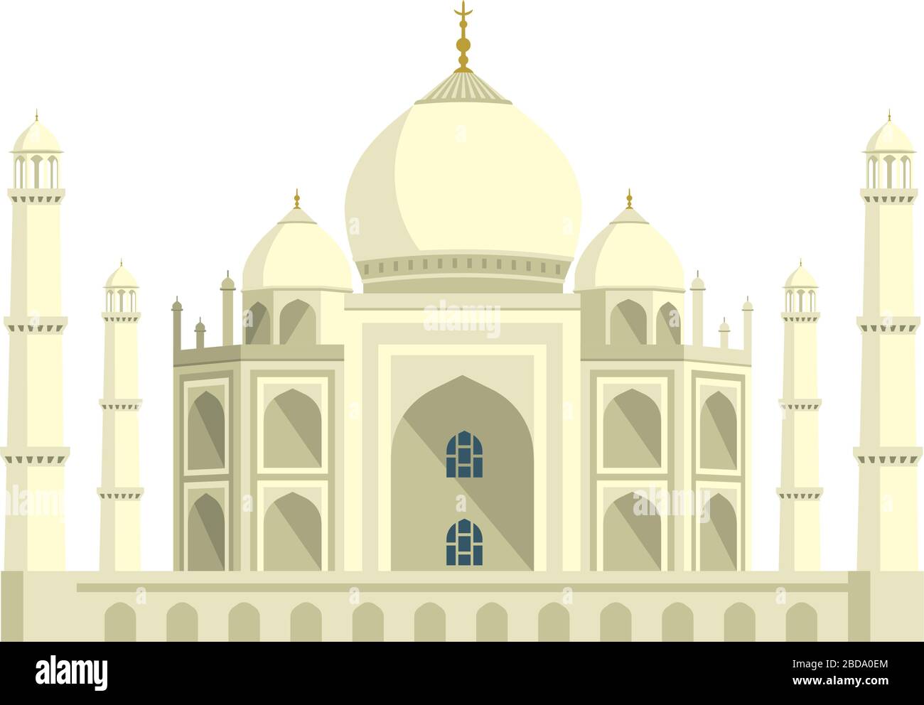 Taj Mahal - Inde / bâtiments de renommée mondiale illustration vectorielle. Illustration de Vecteur