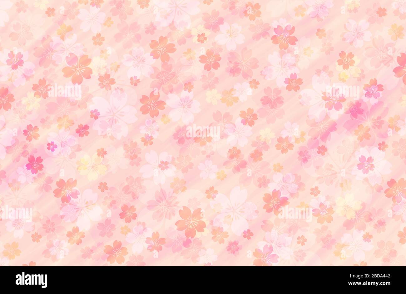 Motif à carreaux de peinture à l'eau avec fleurs de cerisier / modèle de carte de vœux du nouvel an / fond de printemps Banque D'Images