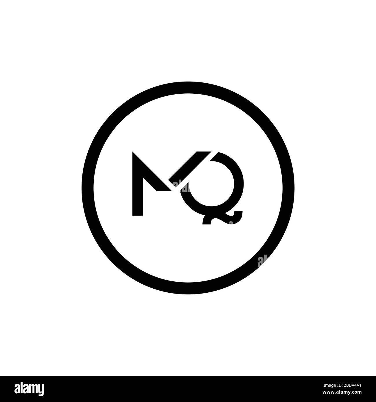 Modèle vectoriel initial MQ lettre logo Design. Résumé lettre MQ logo ...