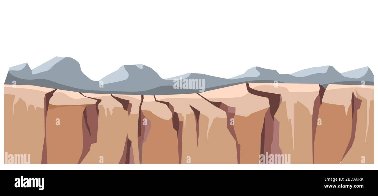 Paysage avec chaîne de montagne, surface rigide du sol Illustration de Vecteur