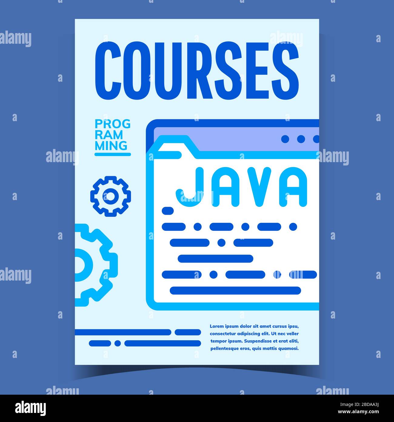 Cours Java : scénario de posters publicitaires créatifs Illustration de Vecteur