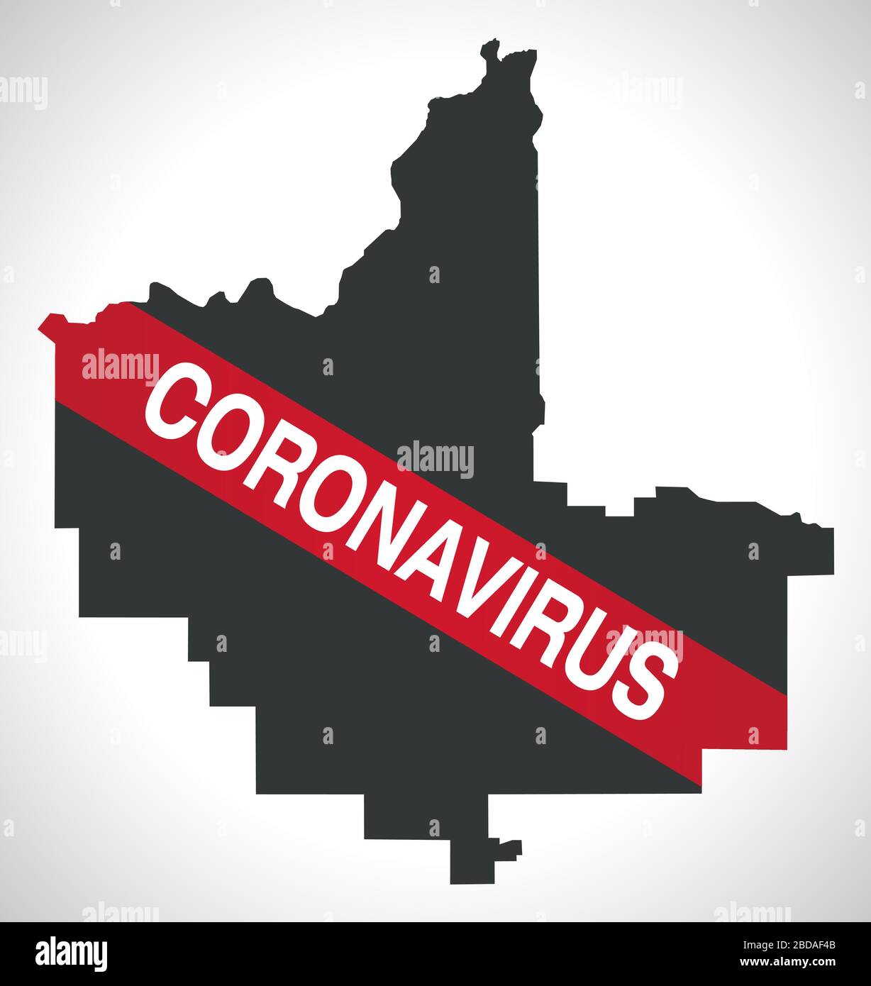 Plan de la ville de Fresno en Californie avec avertissement de Coronavirus Illustration de Vecteur