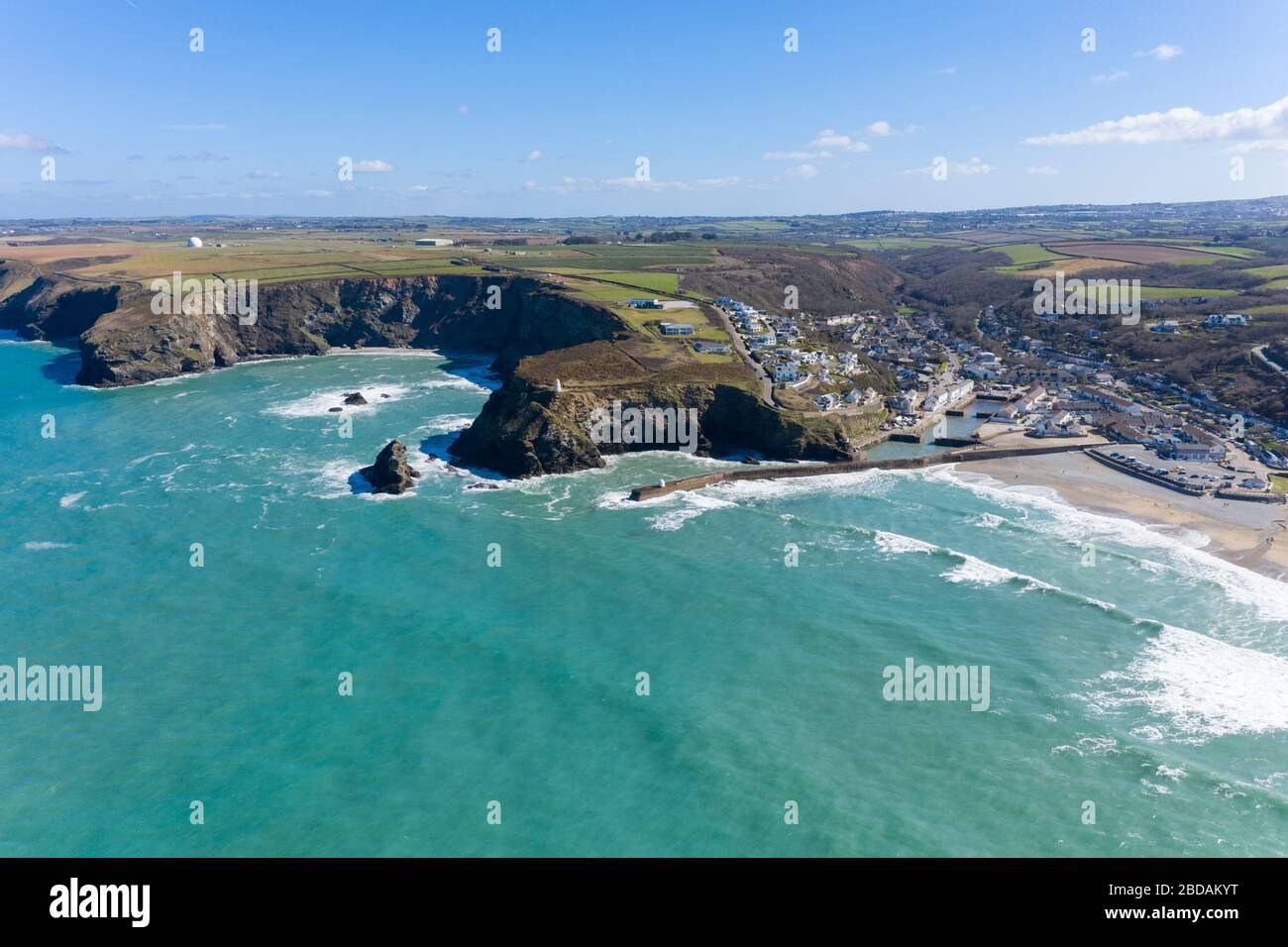 Portreath, Cornwall, Angleterre au soleil Banque D'Images