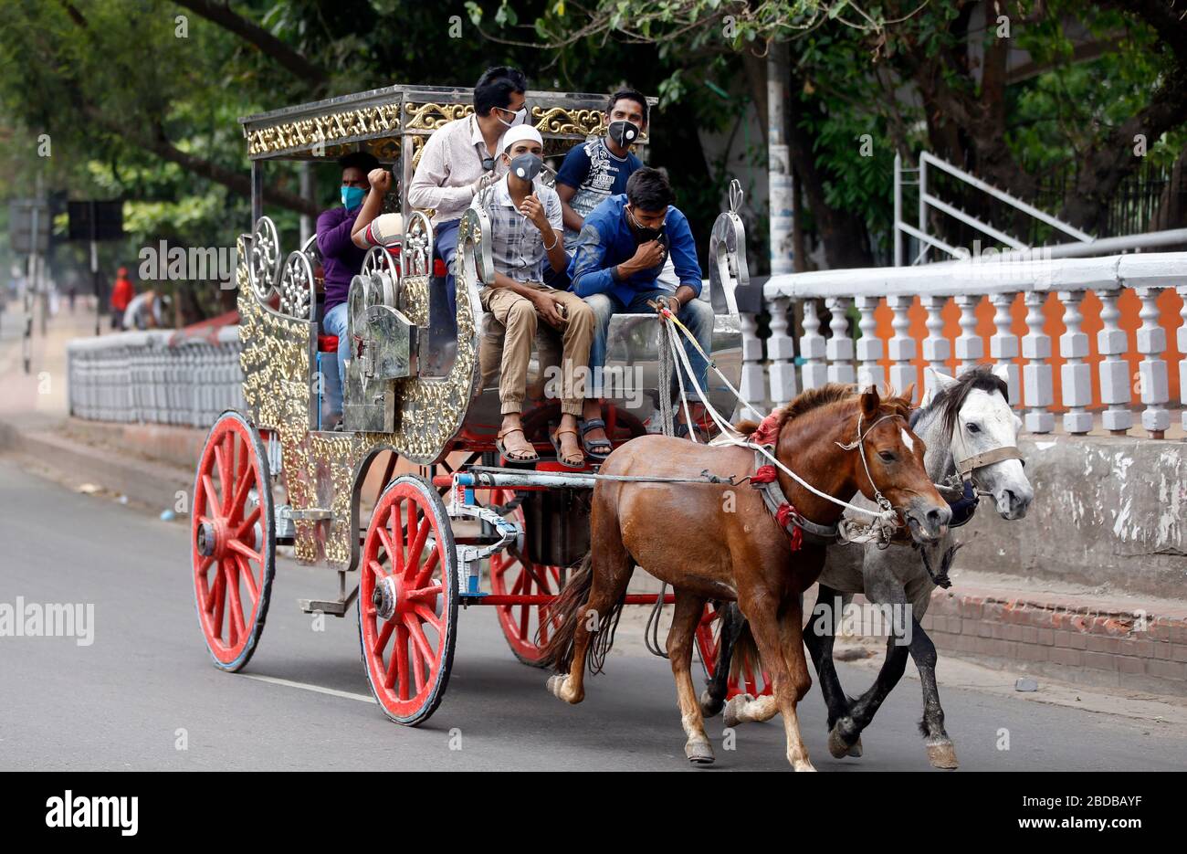 Où tous les transports modernes comme bus-auto-rickshaw-et d'autres sont en congé en raison de l'appel du gouvernement à dix jours de vacances générales du 26 mars au 4 avril dû Banque D'Images