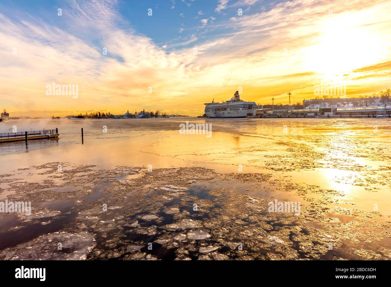 Helsinki paysage urbain en hiver, Finlande Banque D'Images