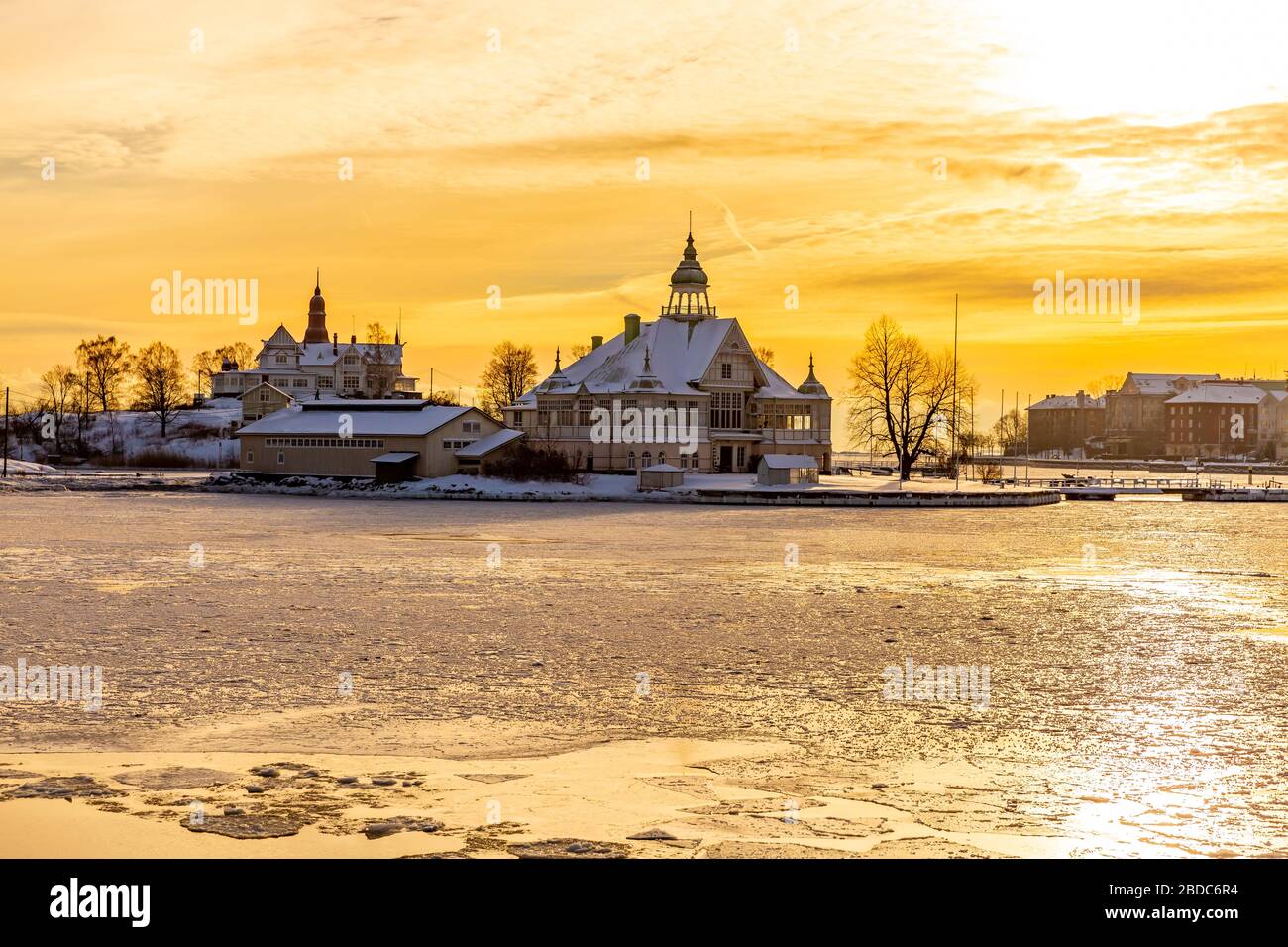 Helsinki paysage urbain en hiver, Finlande Banque D'Images