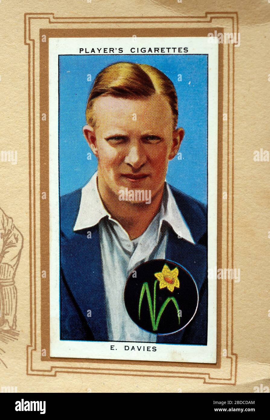 Voiture de cigarette d'un joueur, Cricketers 1938, Emrys Davies Banque D'Images