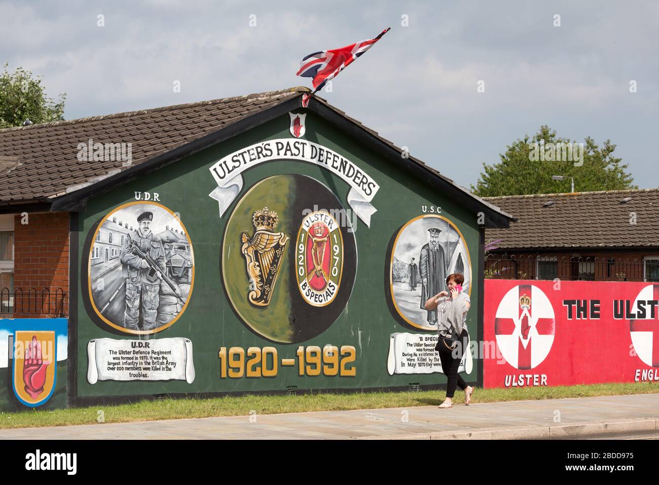 15.07.2019, Belfast, Irlande du Nord, Grande-Bretagne - murale politique dédiée à l'armée britannique, Newtownards Road, Protestants East Belfast. 00A19 Banque D'Images