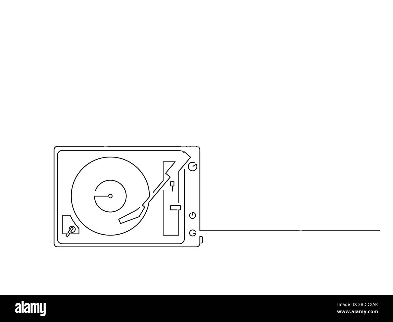 Dessin de ligne isolé de la musique, illustration vectorielle. Illustration de Vecteur