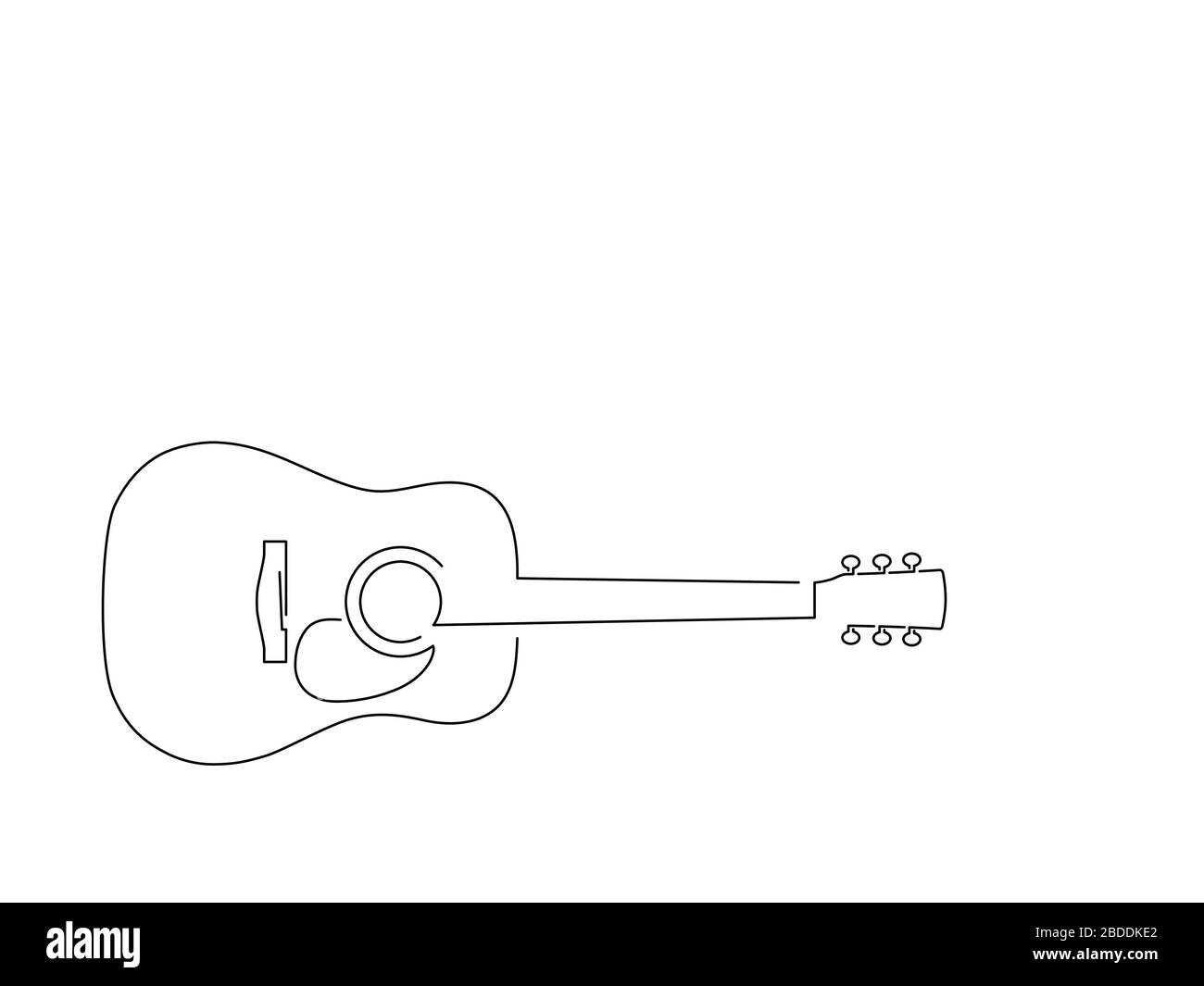 Dessin de ligne isolée de guitare, dessin d'illustration vectorielle Image  Vectorielle Stock - Alamy