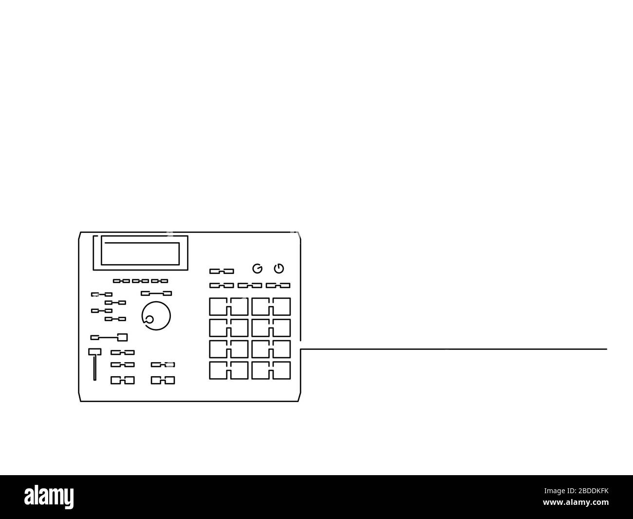 Dessin de ligne isolé de la musique, illustration vectorielle. Illustration de Vecteur