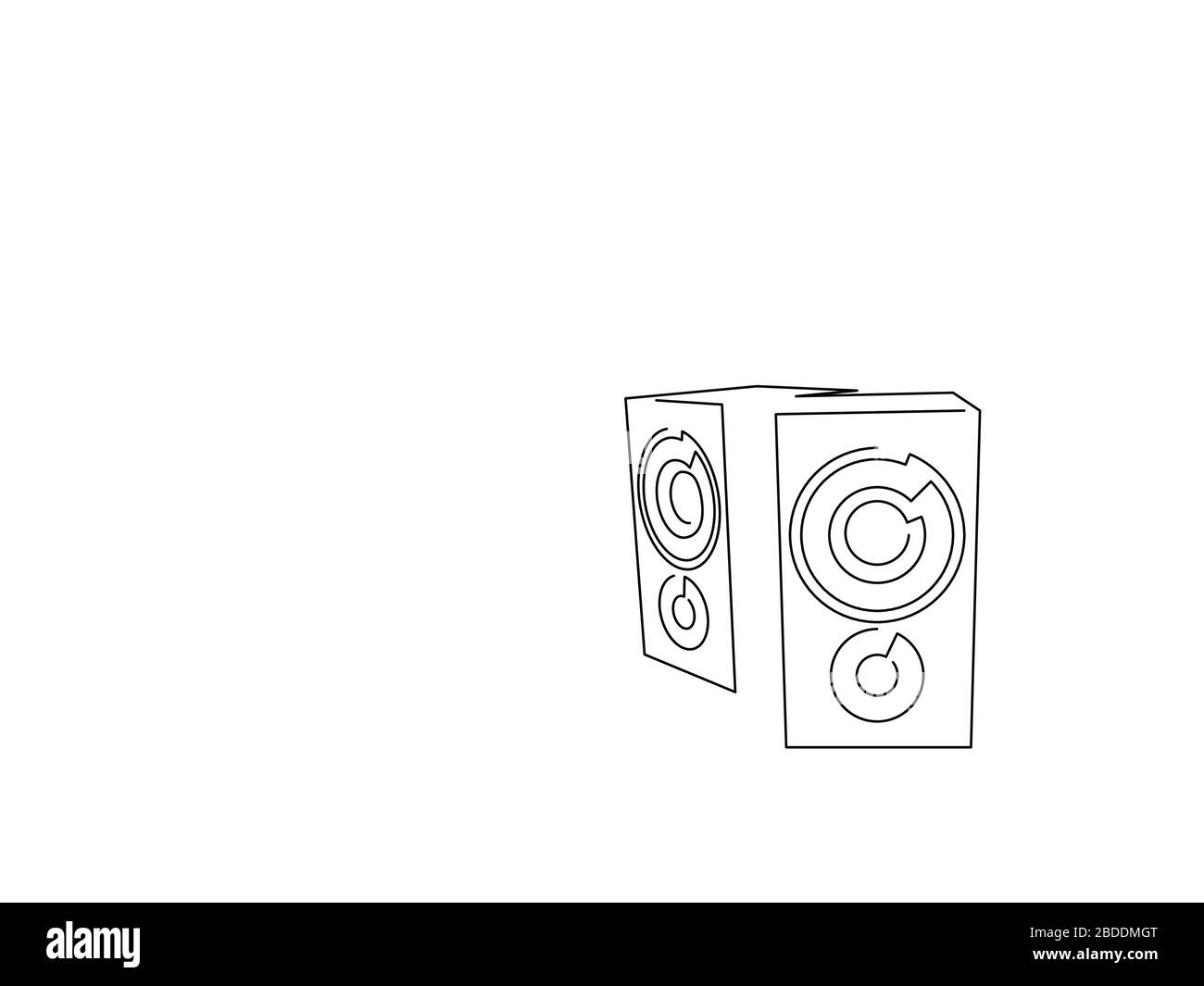 Dessin de ligne isolé de la musique, illustration vectorielle. Illustration de Vecteur