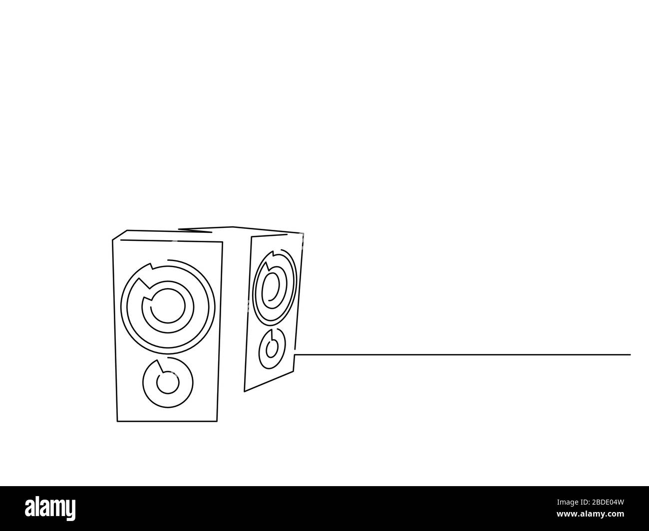 Dessin de ligne isolé de la musique, illustration vectorielle. Illustration de Vecteur