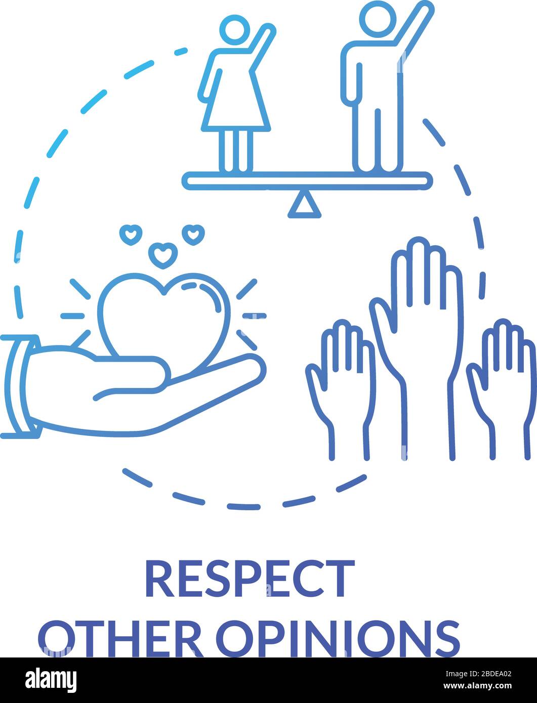 Respecter Les Autres Opinions Concept Icone Comprendre Et Accepter Des Amis Competence En Matiere De Relations Sociales Etre Respectueux Idee Fine Illustration De Ligne Vecteur Image Vectorielle Stock Alamy