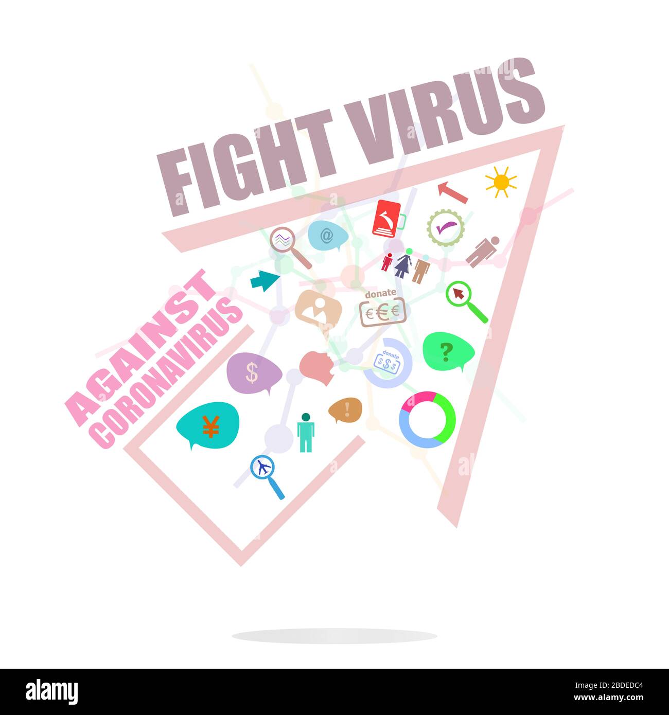 Lutte contre le Coronavirus Covid-19. Concept médical pandémique. Signe attention coronavirus. Arrêter le virus corona Banque D'Images