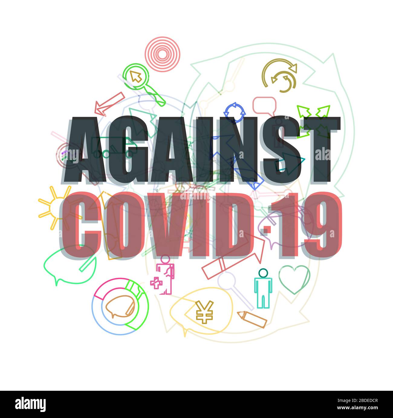 Lutte contre le Coronavirus Covid-19. Concept médical pandémique. Signe attention coronavirus. Arrêter le virus corona Banque D'Images