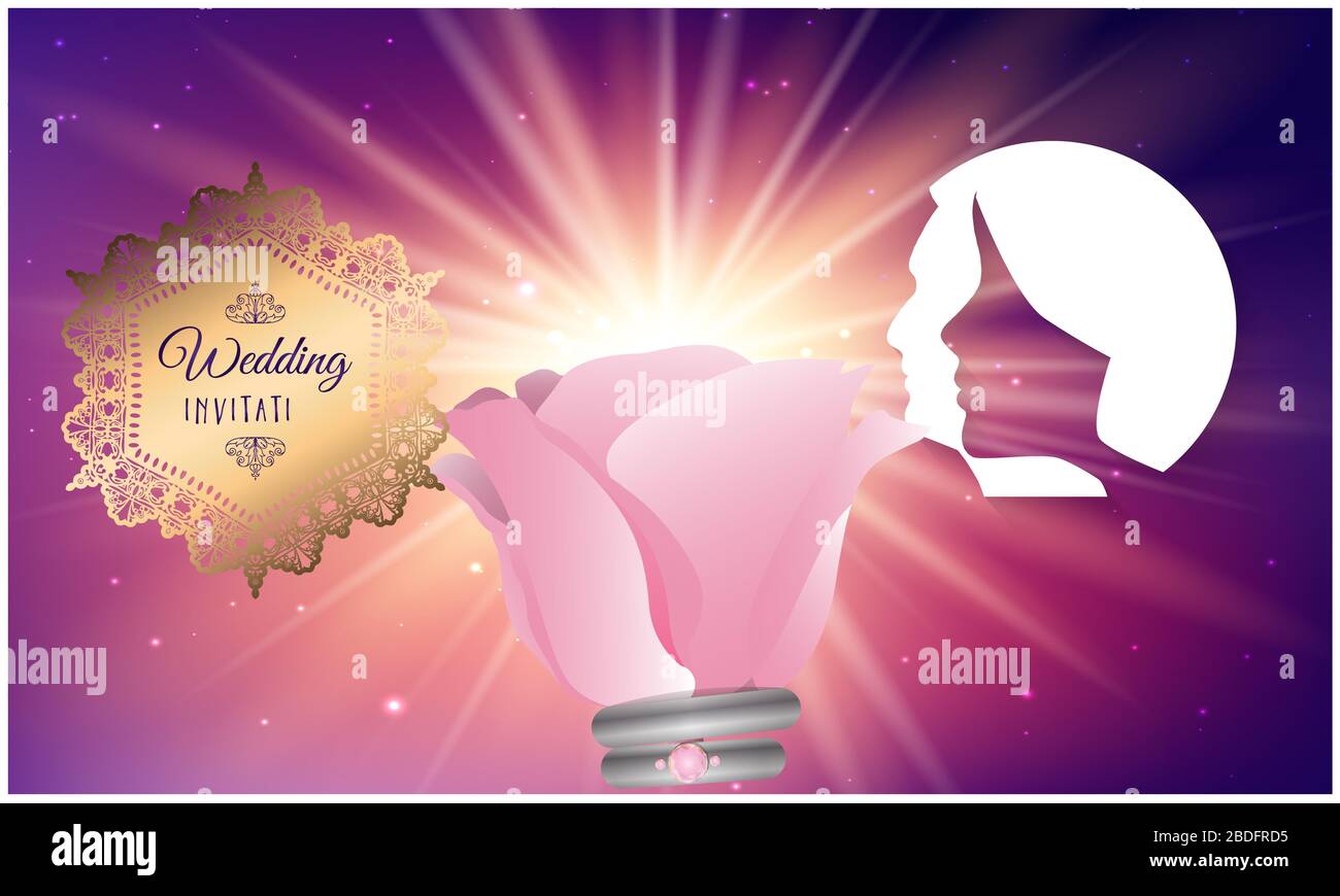 femme incomplète sans homme sur mariage avec rose Banque D'Images