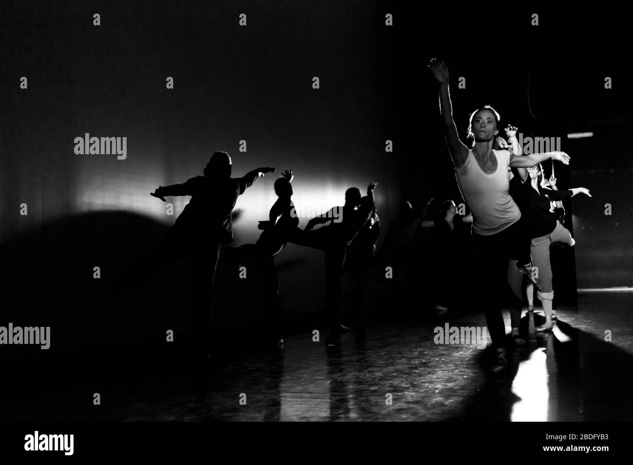 Faro, Portugal, 11 janvier 2020. La compagnie de ballet classique de l'Atelier do Movimento effectue la répétition au Teatro das Figuras. Banque D'Images