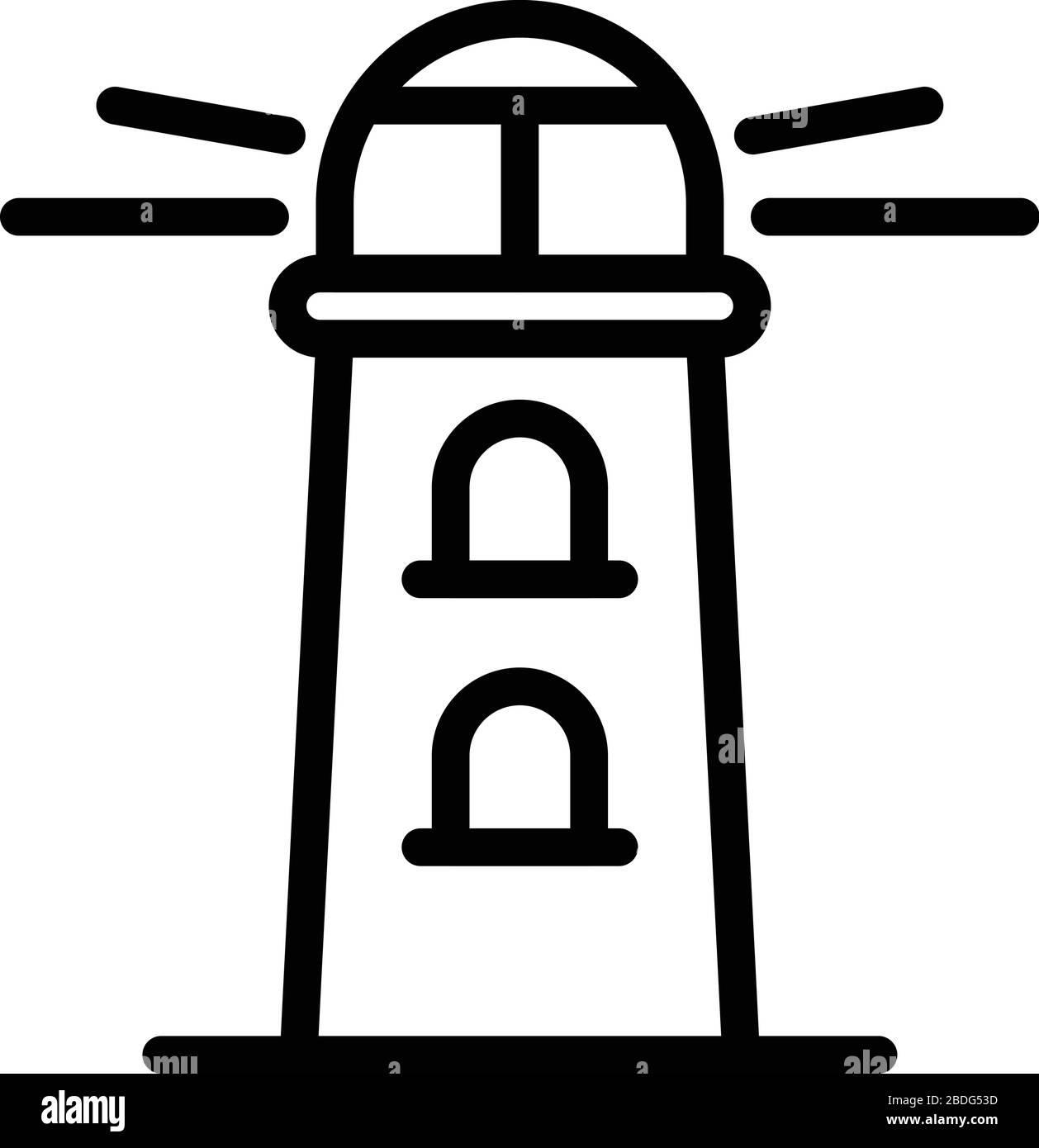 L'icône Phare style du contour, Illustration de Vecteur