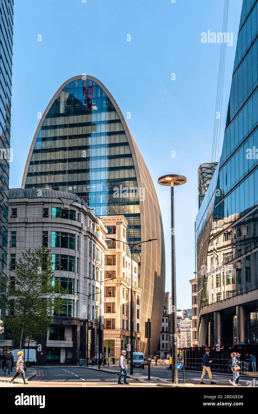 Londres, Royaume-Uni - 14 mai 2019 : paysage urbain de Londres autour de la gare de Liverpool Street Banque D'Images