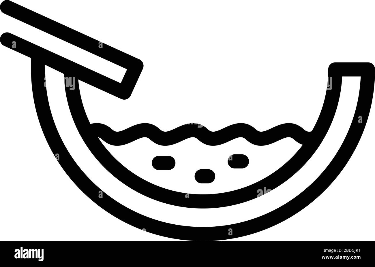 Icône de gouttière de toit plein, style de contour Illustration de Vecteur