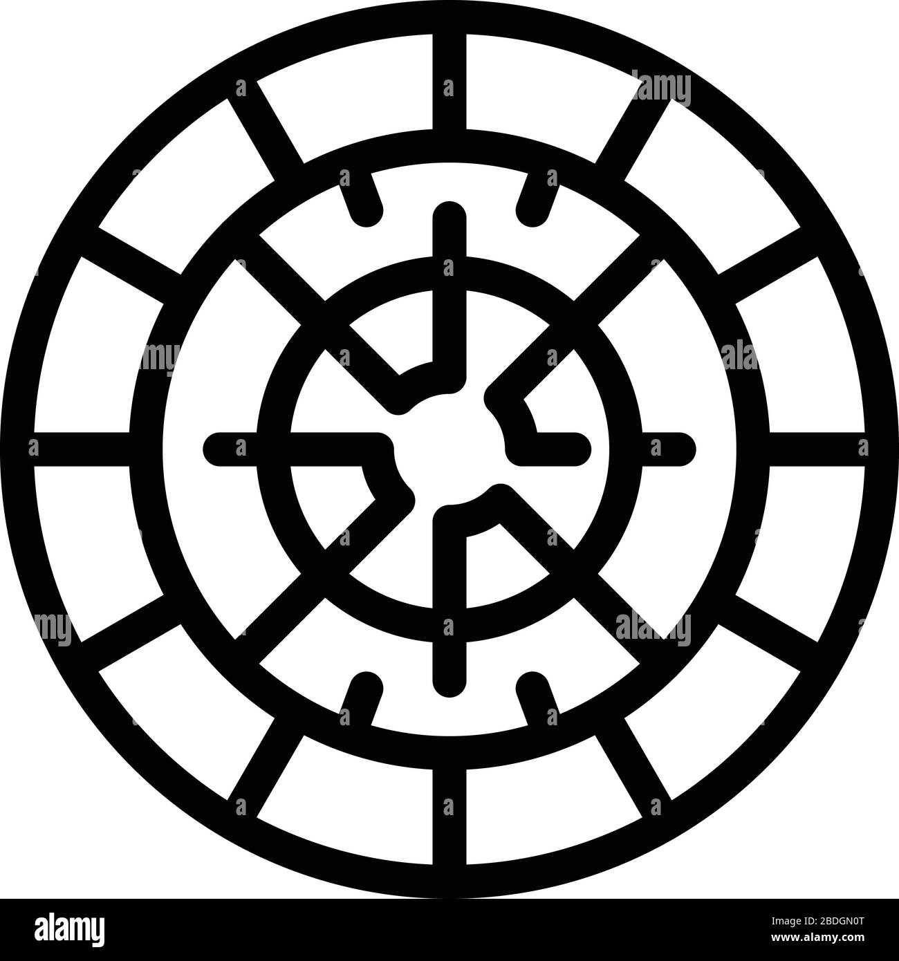 Icône de pose de cercle, style de contour Illustration de Vecteur