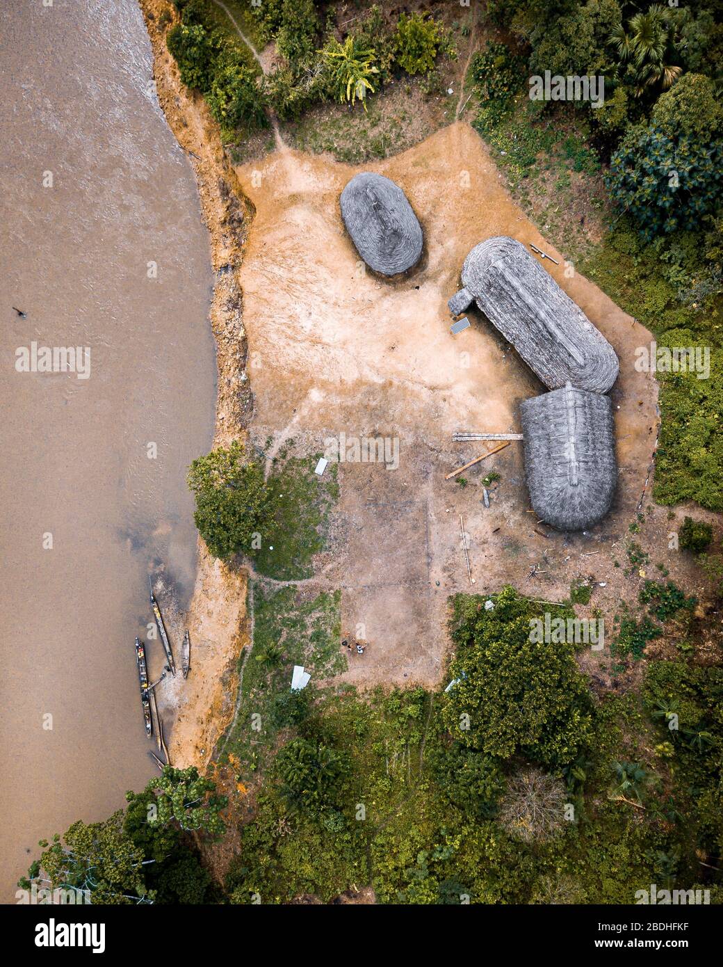 Communauté chiwiar indigène d'Amazonie, région de Pastaza, Équateur Banque D'Images