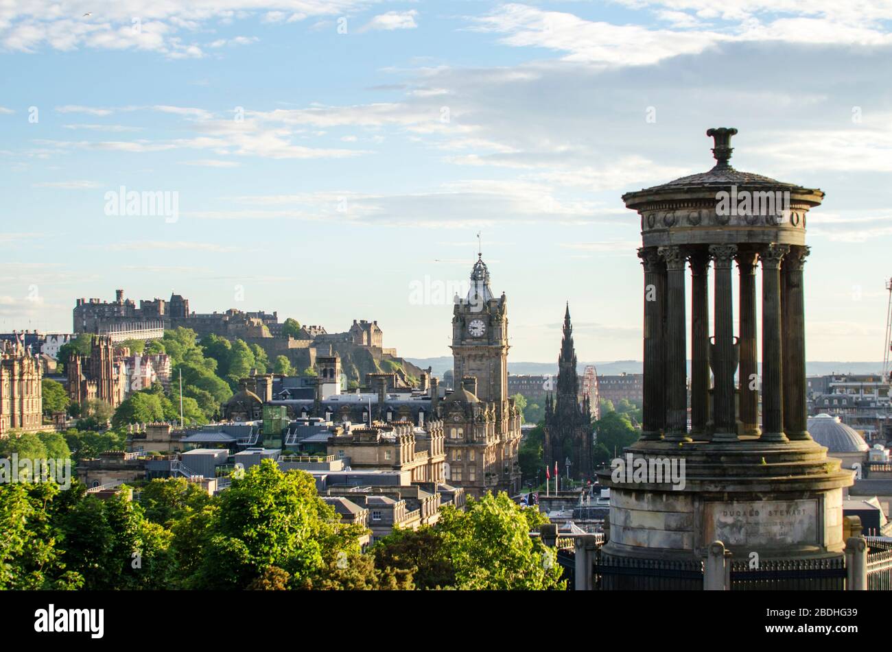 Coucher de soleil sur Edinburgh Cityscape, Ecosse Banque D'Images