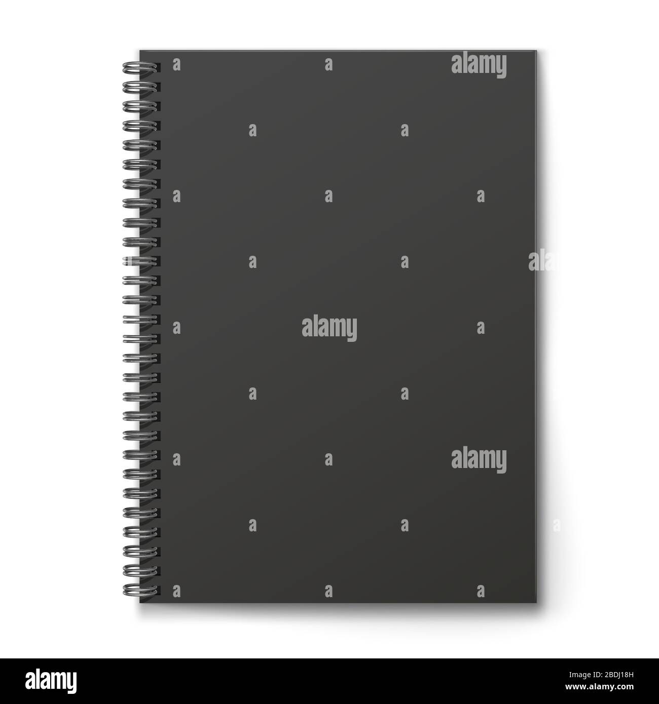 Bloc-notes en spirale vierge fermé et réaliste isolé sur fond blanc. Illustration de Vecteur