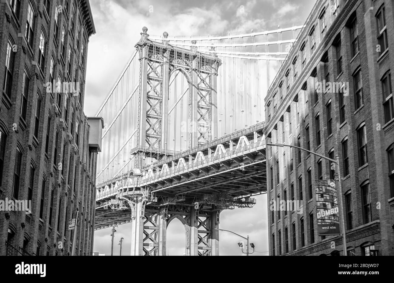 Brooklyn Bridge Scene, New York Banque D'Images