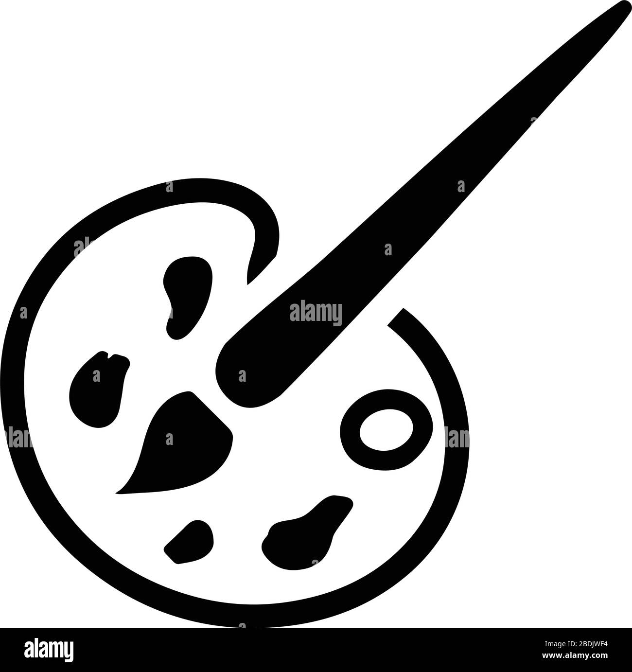 Paintbrush bien organisé et entièrement modifiable, icône de palette de couleurs, illustration, icône de vecteur de conception graphique pour n'importe quelle utilisation comme support d'impression, Web, images de stock, com Illustration de Vecteur