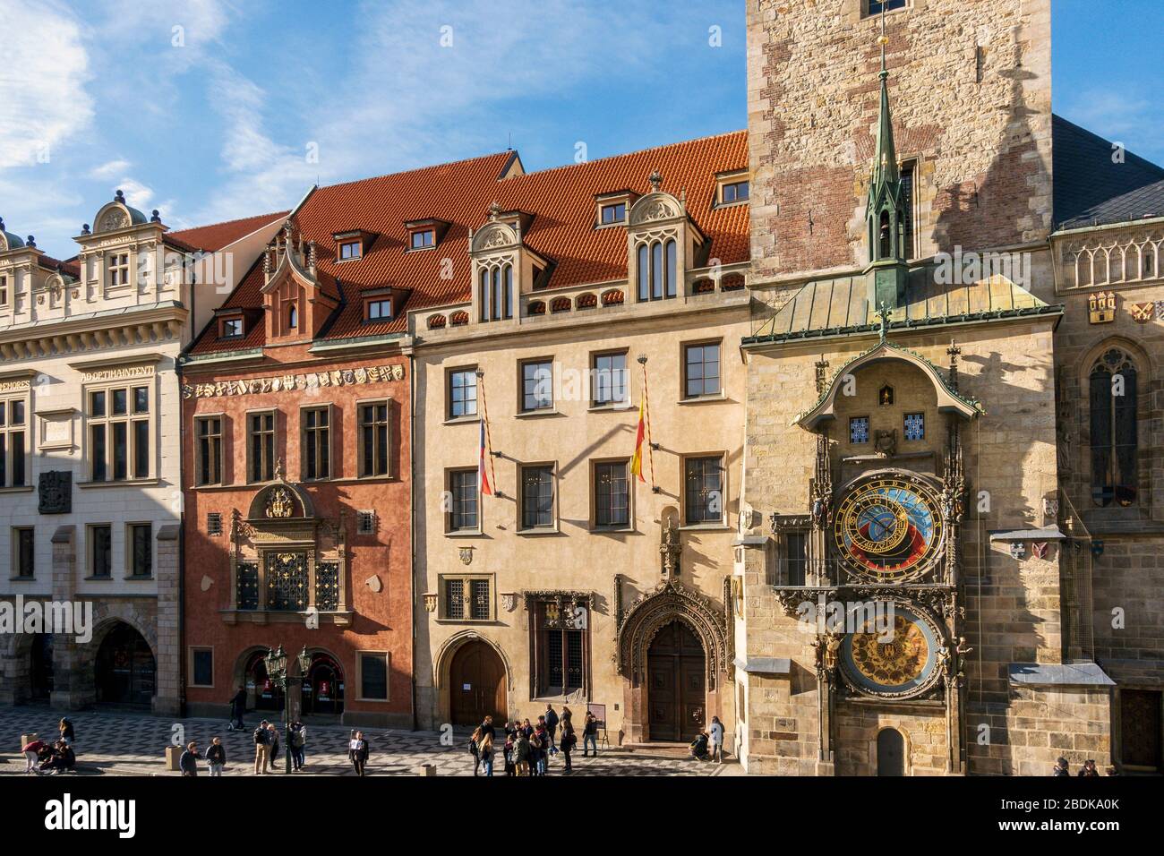 Ancienne Hôtel de Ville et horloge astronomique, site classé au patrimoine mondial de l'UNESCO, Prague, République tchèque Banque D'Images