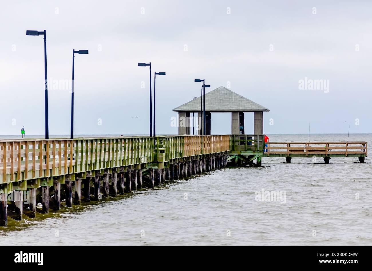Lighthouse Pier est vide et Biloxi Beach est fermé pendant la pandémie COVID-19, le 7 avril 2020, à Biloxi, au Mississippi. Banque D'Images