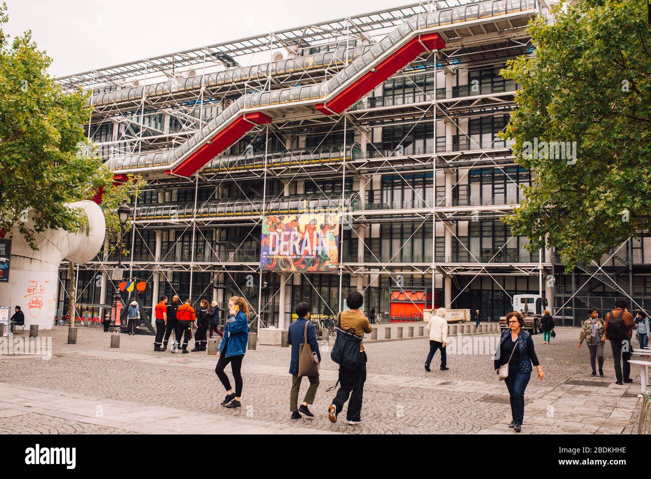 Paris, France Centre Georges Pompidou. Le centre a été construit par GTM et achevé en 1977 le 10 septembre 2012 à Paris. C'est le troisième t le plus visité Banque D'Images