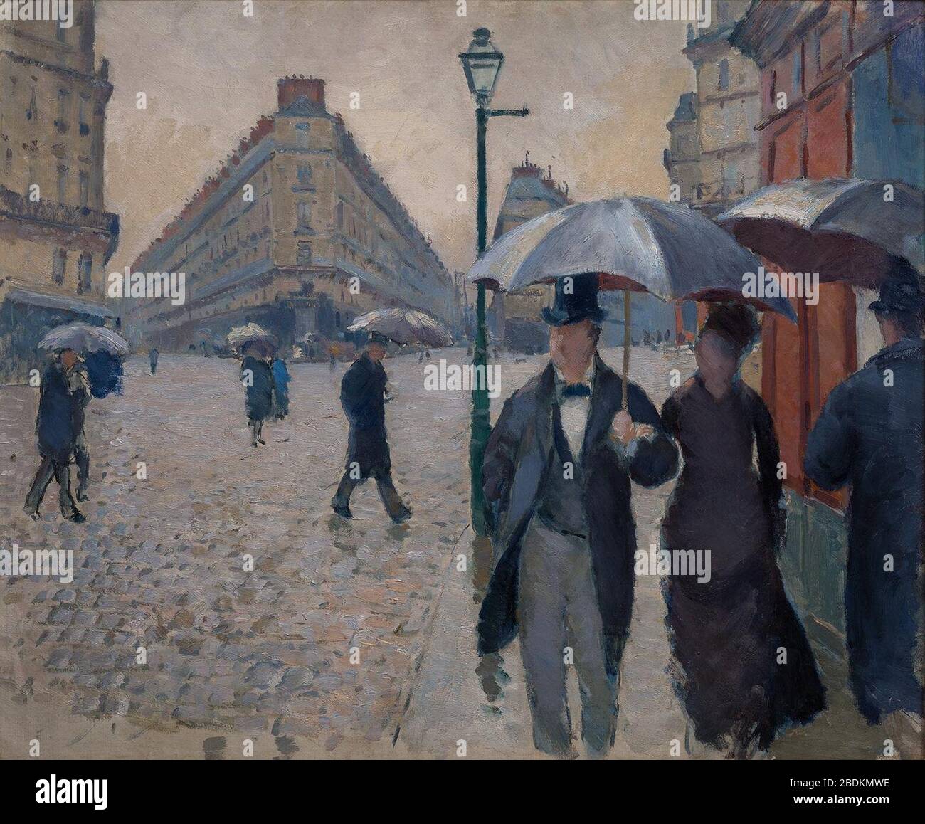 Gustave Caillebotte rue de Paris. Temps de pluie (étude Photo Stock Alamy