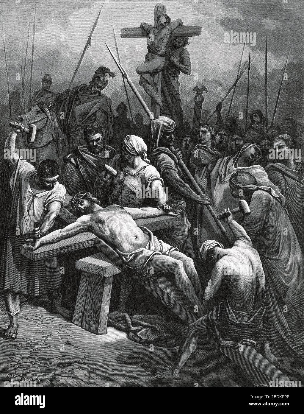 Gustave Doré - Crucifixion de Jésus. Banque D'Images