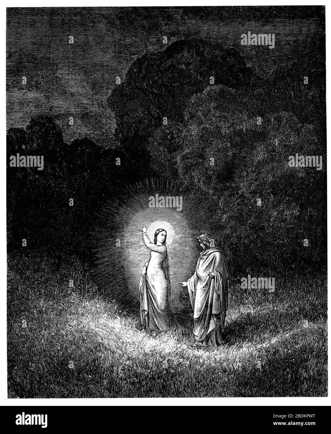 Gustave Doré - Dante Alighieri - Inferno - plaque 7 (Beatrice). Banque D'Images