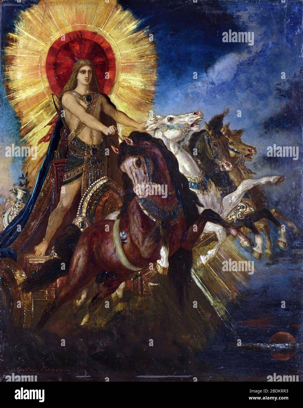 Gustave Moreau - Chariot d'Apollon ou Phoebus Apollo (v. 1880). Banque D'Images