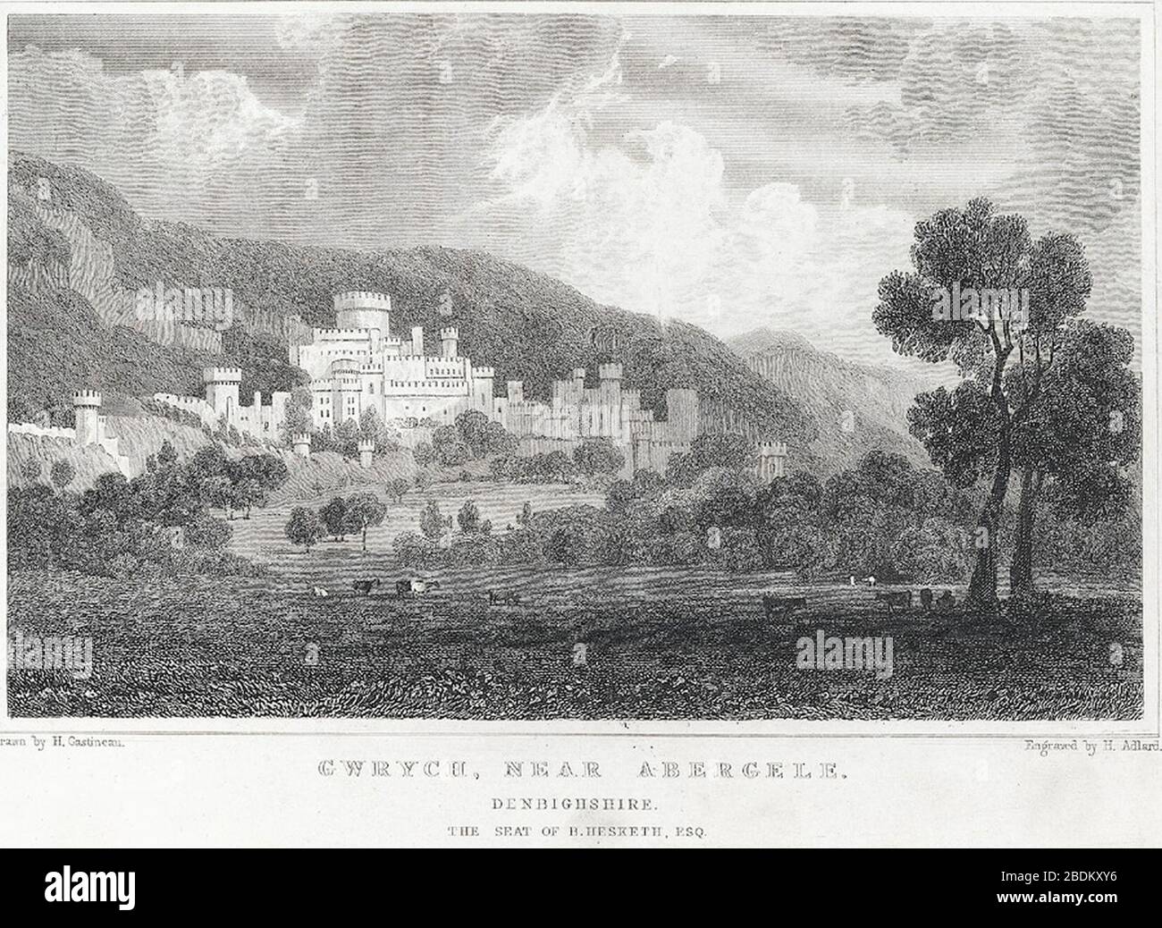 Gwrych, près d'Abergele - Denbighshire. Le siège de B. Hesketh, esq. Banque D'Images