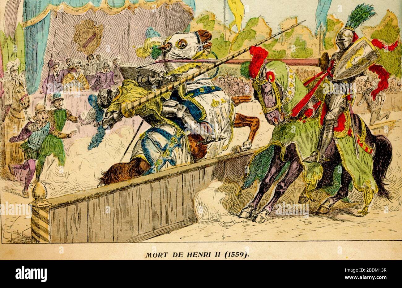 H. Grobet - mort de Henri II (1559). Banque D'Images