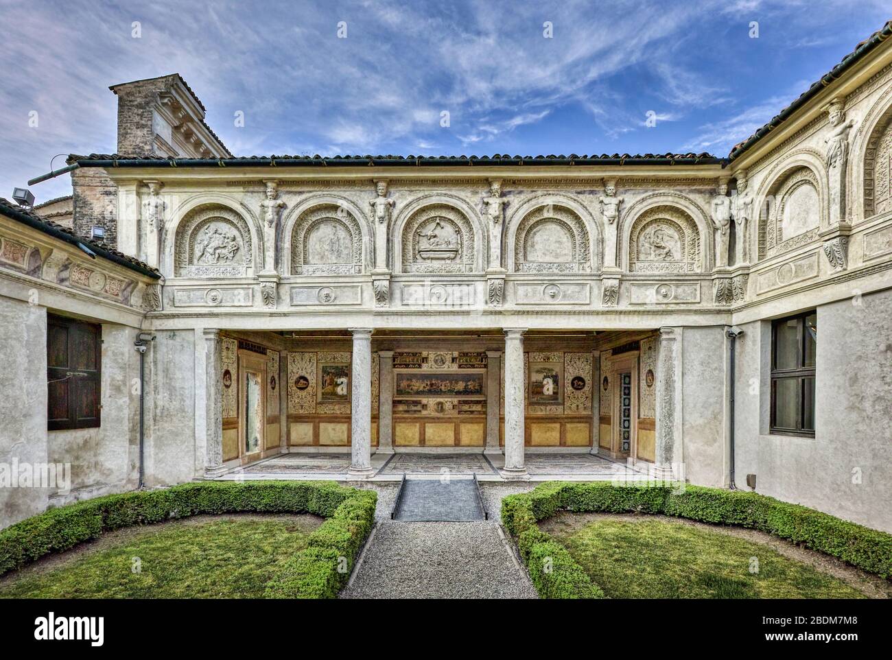 La Loggia à l'intérieur du jardin secret de la renaissance Palazzo te à Mantoua, Lombardie, Italie. Banque D'Images