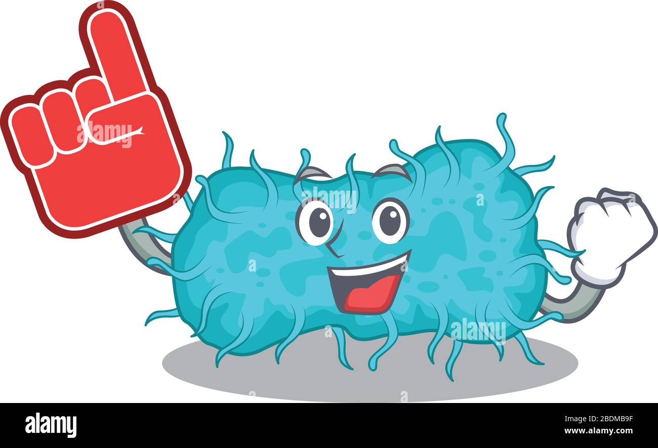 Bactéries prokaryote présentées dans le dessin de personnage de dessin animé avec doigt de mousse Illustration de Vecteur