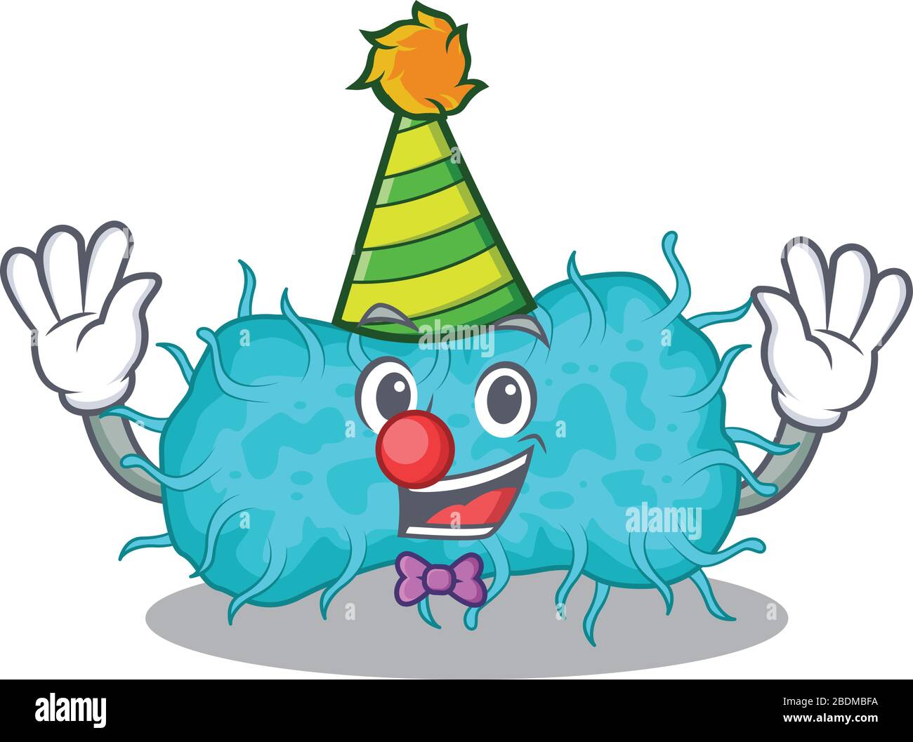 motif personnage de dessin animé de mignons bactéries clown prokaryote Illustration de Vecteur